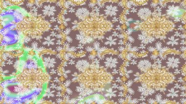 Çizim altın desenli bukleler. Doğu tarzı arabesk. Raster illüstrasyonu. Raster altın desen. Altın elementli nötr renkler.