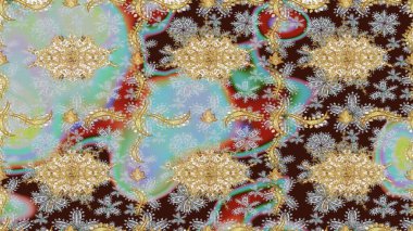 Sembol bayramı, yeni yıl kutlamaları, altın desenler. Kahverengi renkte altın kar taneleri. Noel Altın Kar Tanesi eskiz modeli. Kış kar dokusu duvar kağıdı.