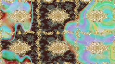 Raster Golden Mehndi eskiz kalıbı. Tarafsız renklerde desen. Kına dövmeli süs çiçekleri, altın çıkartmalar, mehndi ve yoga tasarımı, kartlar ve parmak izleri..