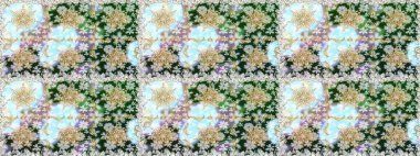 Kusursuz oryantal klasik altın desen. Tarafsız renklerde altın tekrarlayan elementler içeren Raster soyut arkaplanı.