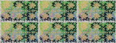 Süslü raster dekorasyonu. Lüks, kraliyet ve Viktorya dönemi konsepti. Gri renklerdeki altın element. Klasik barok çiçekli desenli altın renginde gri renkte..