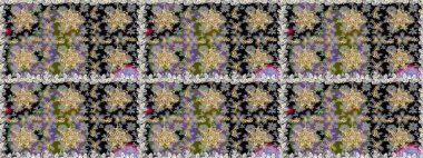 Gri ve altın desenli. Klasik raster şablonu. Tekrarlayan ögelerle kusursuz soyut arkaplan.