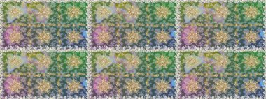 Altın kar taneleri basit, pürüzsüz desen. Gri renkli Raster altın deseni. Kış sembolü, Mutlu Noeller, Mutlu yıllar 2019. Soyut duvar kağıdı, ambalaj dekorasyonu.