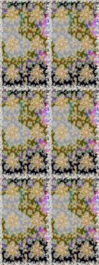 Parlak dantel, stilize çiçekler, şal desenli. Raster. Gri renklerde, altın elementlerle kusursuz desen. Kusursuz altın desenli bukleler. Doğu tarzı arabesk. Zarif altın deseni aç.