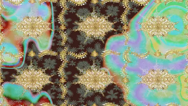 Raster Golden Mehndi eskiz kalıbı. Tarafsız renklerde desen. Kına dövmeli süs çiçekleri, altın çıkartmalar, mehndi ve yoga tasarımı, kartlar ve parmak izleri..