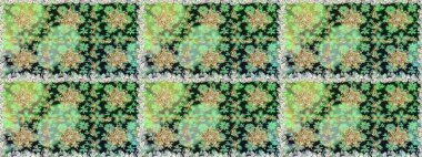 Noel, kar tanesi, yeni yıl. Yeşil renklerde ve altın elementlerle kusursuz klasik desen. Yeşil renklerdeki altın desenli altın elementler.