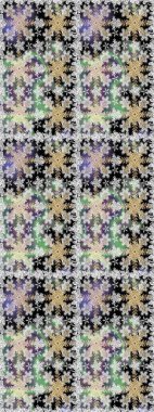 Gri renkli ve altın elementli altın desenli. Kusursuz desenli oryantal süs. Çiçek kiremitleri. İslam tasarımı. Raster altın tekstil baskısı.