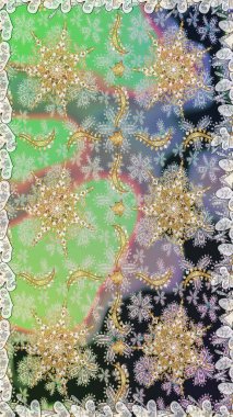 Barok tarzında kusursuz bir doğulu süsü. Tarafsız renklerde ve altın elementlerle geleneksel klasik altın raster deseni.