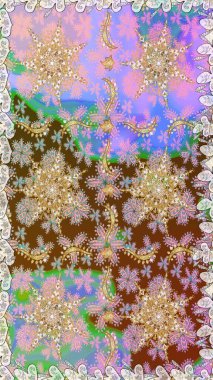 Raster geometrik arka plan. Senin tasarımın için, duvar kağıdı. Altın rengi, kusursuz çizim. Tarafsız renklerde altın desenli altın çiçekli elementler.