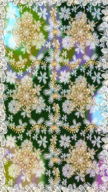 Altın elementli nötr renkler. Doğu tarzı arabesk. Raster illüstrasyonu. Raster altın desen. Kusursuz altın desenli bukleler..