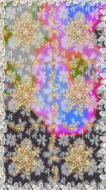 Damask pürüzsüz yineleme kalıbı. Antika altın tekrarlanabilir duvar kağıdı. Gri renklerdeki altın element. Barok tarzında altın çiçekli süs..