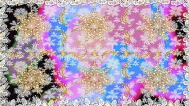 Klasik raster şablonu. Tekrarlayan elementlerle kusursuz soyut arkaplan. Tarafsız ve altın desenli.