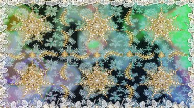 Düz elle çizilmiş klasik koleksiyon. Raster altın pürüzsüz desen. Arkaplan, kumaş, altın duvar kağıdı. Altın elementlerle nötr renklerde altın desen.