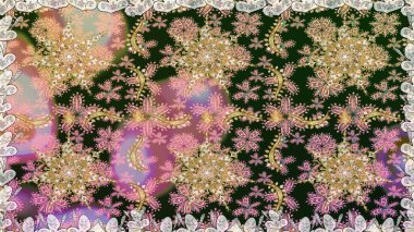 Paisleys zarif çiçek desenli dikdörtgen arka plan duvar kâğıdı illüstrasyonlu klasik stil, modern 3D çizgili sanat altın ve gri desenli çiçek yaprakları ve süslemeleri..