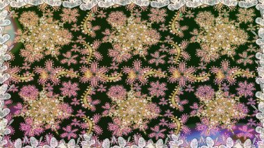 Lüks, kraliyet ve Viktorya dönemi konsepti. Süslü raster dekorasyonu. Gri renklerdeki altın element. Klasik barok çiçekli desenli altın renginde gri renkte..