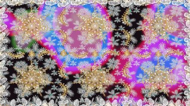 Damask pürüzsüz yineleme kalıbı. Antika altın tekrarlanabilir duvar kağıdı. Barok tarzında altın çiçekli süs. Gri renklerdeki altın element.