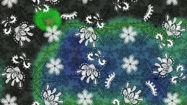 Çiçekli, yapraklı, çiçek desenli eskiz. Raster illüstrasyonu. El çizimi.