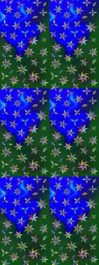 Tekstil veya kitap kapakları, imalat, duvar kağıtları, baskı, hediye paketi ve yapıştırma kitabı için çiçek eskizi geçmişi. Küçük çaplı çiçeklerdeki basit şirin desenler. Raster illüstrasyonu.