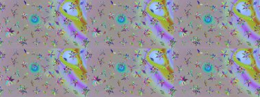 Gri ve nötr renkte çiçekler. Raster illüstrasyonundaki çiçek desenli çizim. Renkli Yaz Temalı eskiz kalıbı. Düz Çiçek Elementleri Tasarımı.