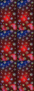 Renkli Bahar Teması eskiz kalıbı. Raster illüstrasyonundaki çiçek desenli çizim. Süslü kumaş deseni. Düz Çiçek Elementleri Tasarımı.