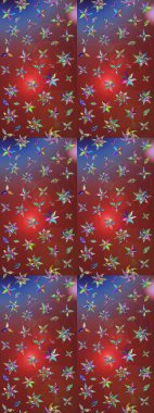 Raster illüstrasyonu. Nazik, yaz çiçekleri kahverengi ve kırmızı renklerde. Raster çiçek desenli ve çiçekli..