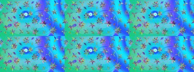 Şatafatlı bahar bahçesi dokusu. Raster illüstrasyonu. Flower eskiz arka planı. Çiçek deseni.