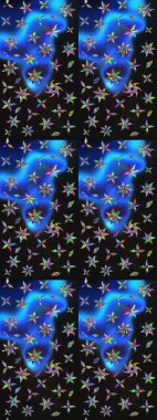 Klasik tropikal doğal elementlerin suluboya seti. Raster illüstrasyonu. Egzotik çiçekler, botanik parlak klasik gri ve mavi renkler.