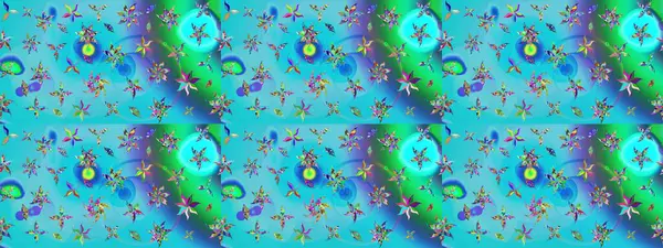 Düz Çiçek Elementleri Tasarımı. Süslü kumaş deseni. Raster illüstrasyonundaki çiçek desenli çizim. Renkli Bahar Teması çizim şablonu.