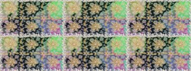 Raster Golden Mehndi kusursuz desen. Kına dövmeli süs çiçekleri, altın çıkartmalar, mehndi ve yoga tasarımı, kartlar ve parmak izleri. Gri renklerde desen.