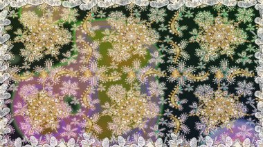 Gri renkler ve altın elementler üzerinde altın pürüzsüz desen. Noel, kar tanesi, yeni yıl. Gri renklerde, altın elementlerle kusursuz klasik desen.