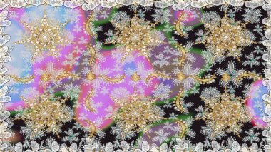 Geleneksel oryantasyon süsü. Gri renklerde, altın elementlerle kusursuz desen. Klasik klasik klasik arka plan. Klasik raster altın pürüzsüz desen.