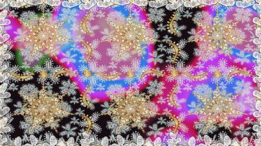 Damask pürüzsüz yineleme kalıbı. Antika altın tekrarlanabilir duvar kağıdı. Barok tarzında altın çiçekli süs. Gri renklerdeki altın element.