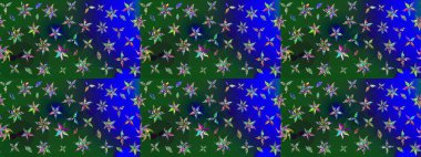 Robot resim. Küçük renkli çiçekler. Çiçekli bahar çiçekleri. Moda baskıları için zarif bir şablon. Küçük çiçekte güzel bir desen. Motley illüstrasyonu.