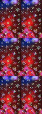 Kırmızı ve kahverengi renkte çiçekler. Çizim çiçek deseni duvar kâğıdı olarak kullanılabilir. Raster illüstrasyonu.