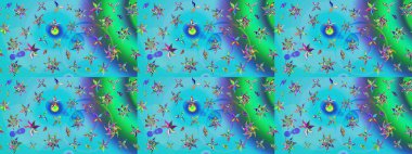 Tekstil, kumaş, kapaklar, duvar kağıtları, baskı, naylon, koleksiyon defteri, örgü, dekupaj için güzel bir eskiz. Küçük mavi ve yeşil renkte güzel bir besin torbası deseni, çiçekler. Millefleurlar.