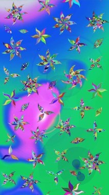 Taslak desenli, modaya uygun kumaş deseni. Raster illüstrasyonu. Şirin çiçek elementleri. Düz Çiçek Elementleri Tasarımı. Renkli Bahar Teması çizim şablonu.