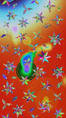 Yumuşak pamuk tasarımı. Yumuşak fayans. Paketleme, tekstil, duvar kâğıdı için çiçek eskizi. Raster 'ın taze dokusu. Klasik çiçek deseni.