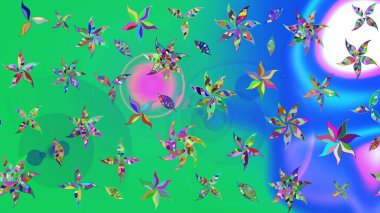 Çiçekli, yapraklı, çiçek desenli eskiz. Raster illüstrasyonu. El çizimi.