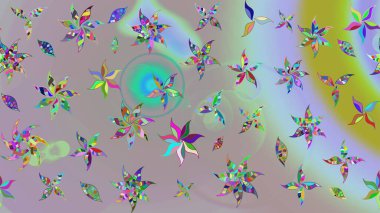 Renkli süs kenarı. Çiçek duvar kağıdı. Hint süsü. Tarafsız ve gri renklerde. Çizim kalıbı. Raster illüstrasyonu.