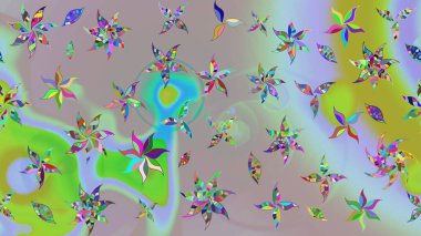 Raster illüstrasyonu. Tarafsız ve gri renklerde çiçekler. Çiçek desenli eskiz, vuruşlar, sıçramalar, yaz çiçekleri..