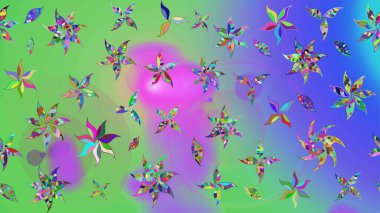 Doodle tarzı. Tekstil ve kapak tasarımı için mükemmel. Yeşil ve mor renkli çiçekler. Elle çizilmiş sonbahar çiçeği deseni. Renkli yeşil ve mor çizim deseni.