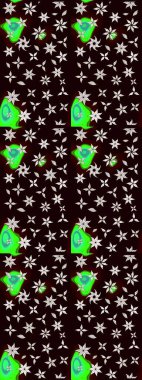 Modaya uygun kumaş deseni. Düz Çiçek Elementleri Tasarımı. Renkli Yaz Temalı eskiz kalıbı. Sevimli çiçek raster deseni.