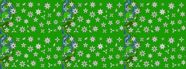 Çiçek desenli raster, yeşil ve nötr çizgi grafik desenli soyut raster arkaplan. Modern stil dokusu.