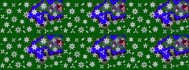 El çizimi. Raster illüstrasyonu. Çiçekli, yapraklı, çiçek desenli çizim..