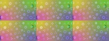 Raster suluboya çiçek deseni, narin çiçekler, nötr ve yeşil çiçekler, tebrik kartı şablonu. Güzel kumaş deseni.