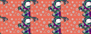 Karalama çiçekleri çizim kalıbı. Turuncu ve nötr el çizimi desen. Sanat, turuncu ve nötr tarzda çiçeklere ilham verir ve geride iz bırakır. Raster deseni.