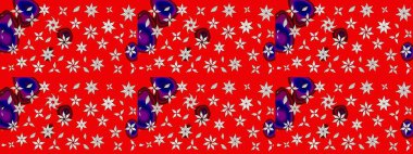 Raster çiçek desenli çiçek deseni, yapraklar, dekoratif elementler, sıçrama, lekeler, el çizimi kontur çizgileri ve Doodle çizim stili, grafik raster çizim çizimi.