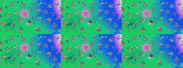 Raster illüstrasyonundaki çiçek desenli çizim. Renkli Bahar Teması eskiz kalıbı. Süslü kumaş deseni. Düz Çiçek Elementleri Tasarımı.