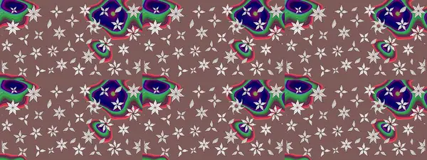 Raster illüstrasyonundaki çiçek desenli çizim. Çiçekler suluboya tarzında kahverengi ve nötr renklerde.