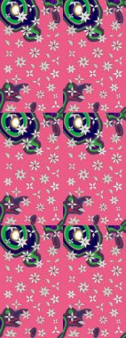 Paketleme, tekstil, duvar kâğıdı için çiçek eskizi. Yumuşak fayans. Yumuşak pamuk tasarımı. Raster 'ın taze dokusu. Klasik çiçek deseni.